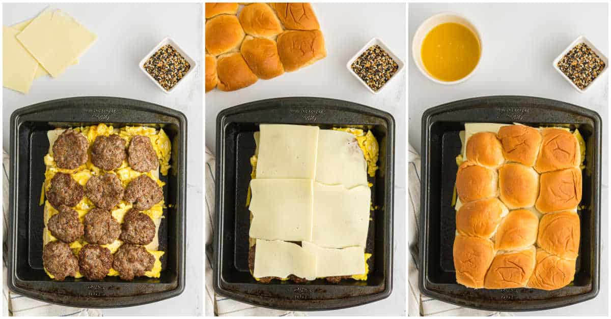 Steps to make breakfast sliders.