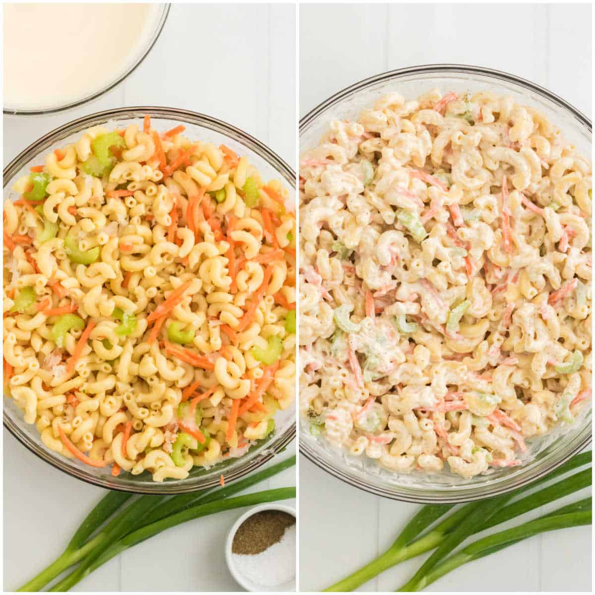 Steps to make hawaiian macaroni salad.