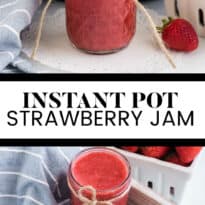 Instant Pot Strawberry Jam collage pin.