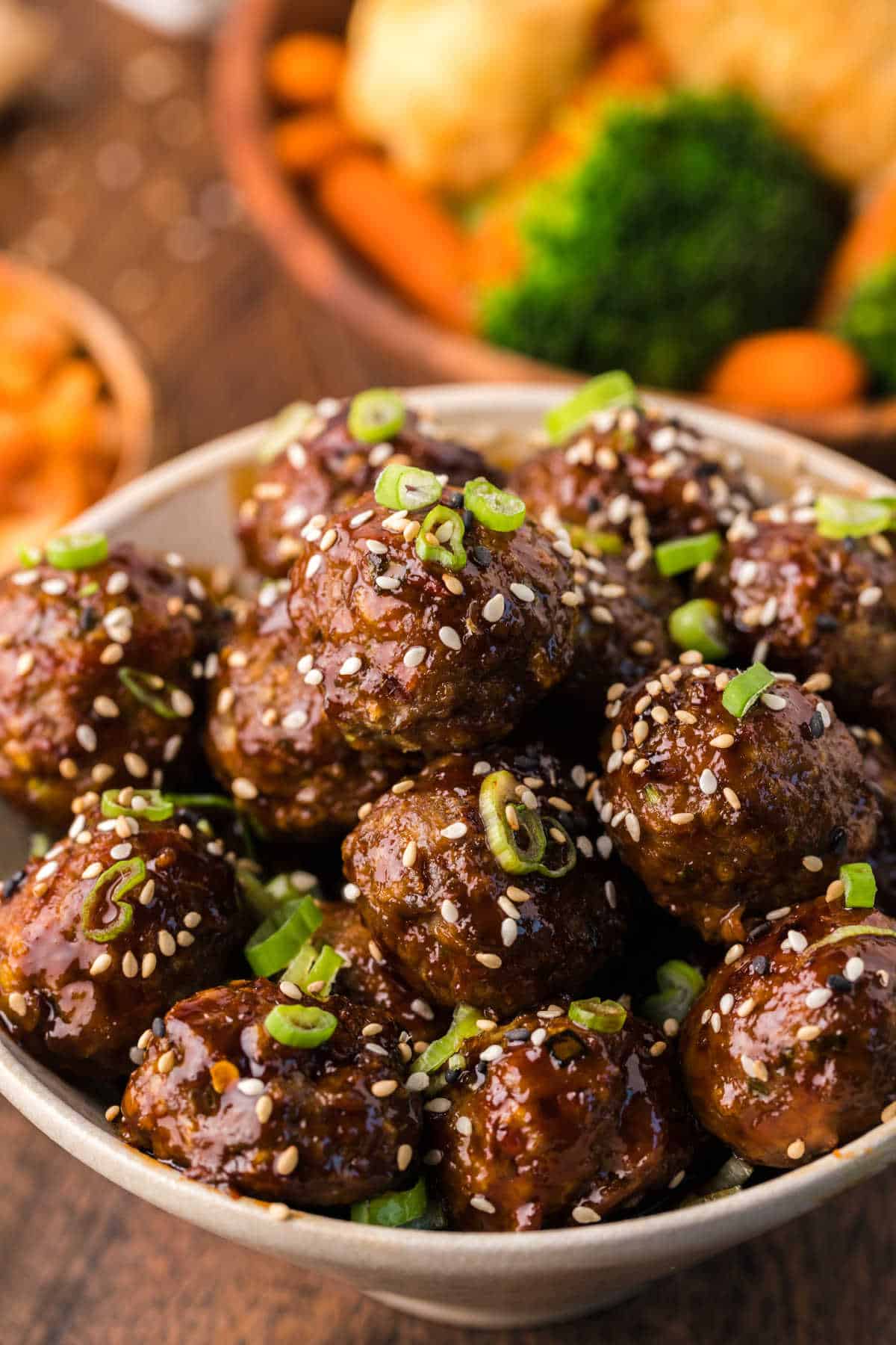 Korean meatballs in a bowl.