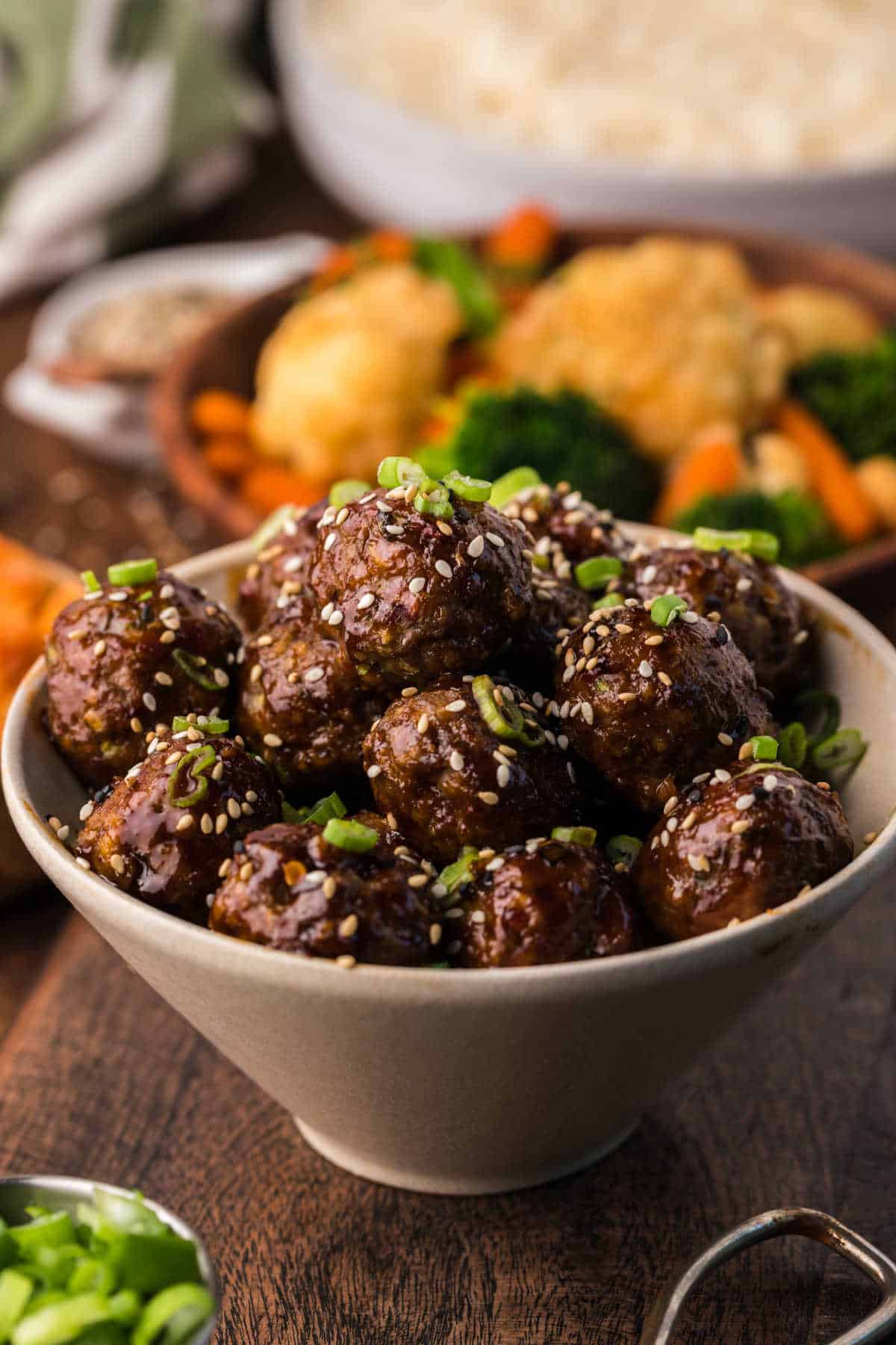 Korean meatballs in a bowl.