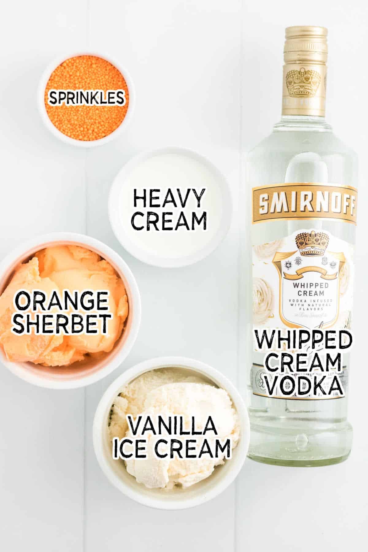 Ingredients on a white ingredient.