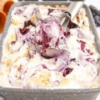 Blueberry pie ice cream pin image.