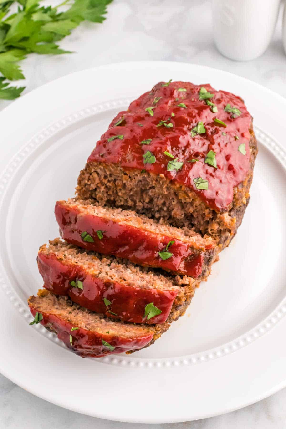 Meatloaf on a platter.