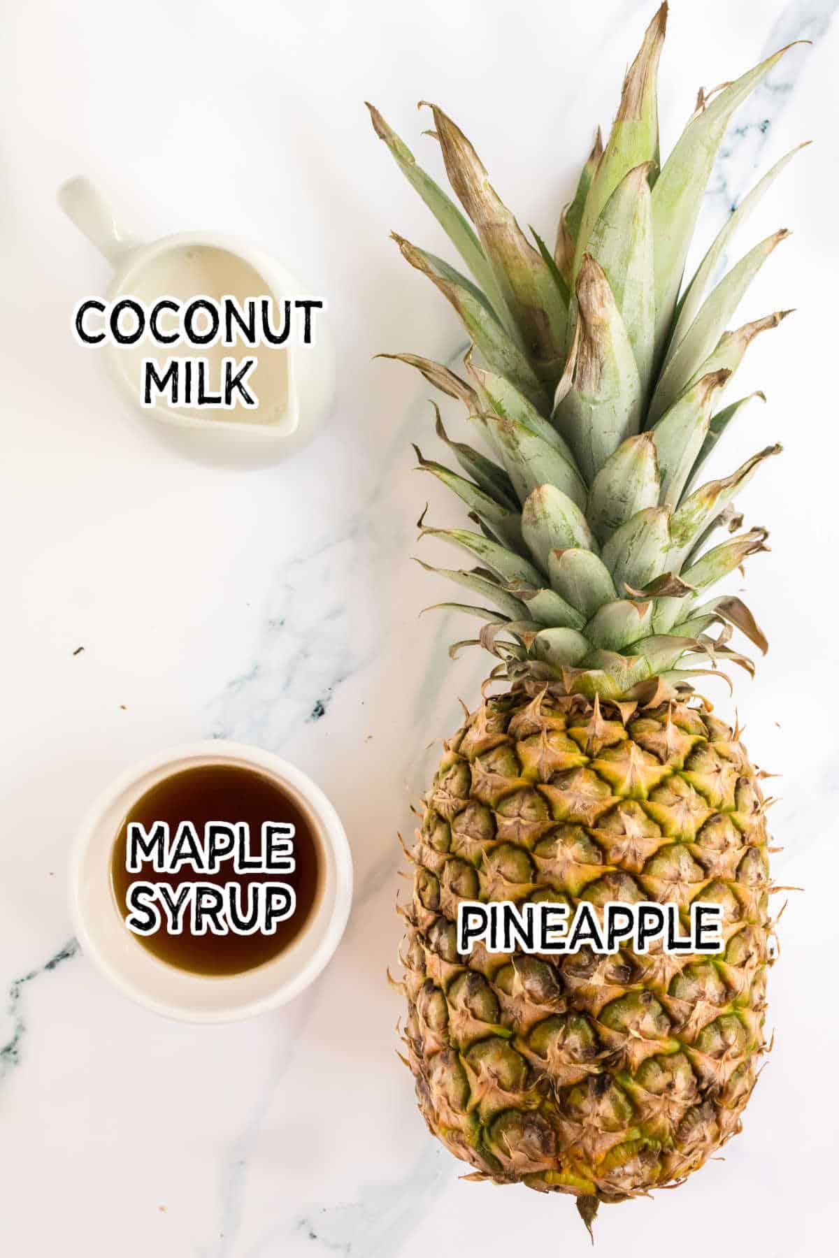 Ingredients to make pineapple ice cream.