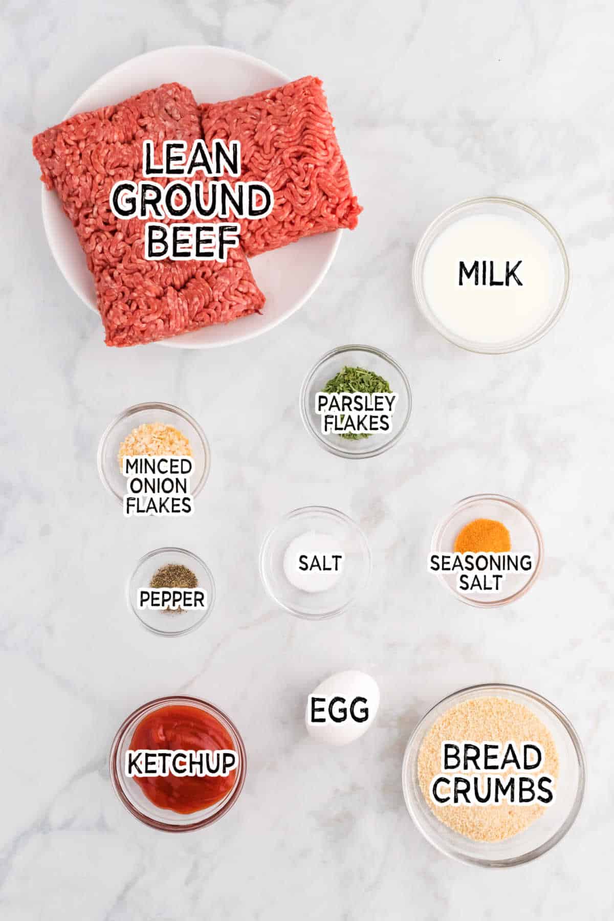 Meatloaf ingredients.