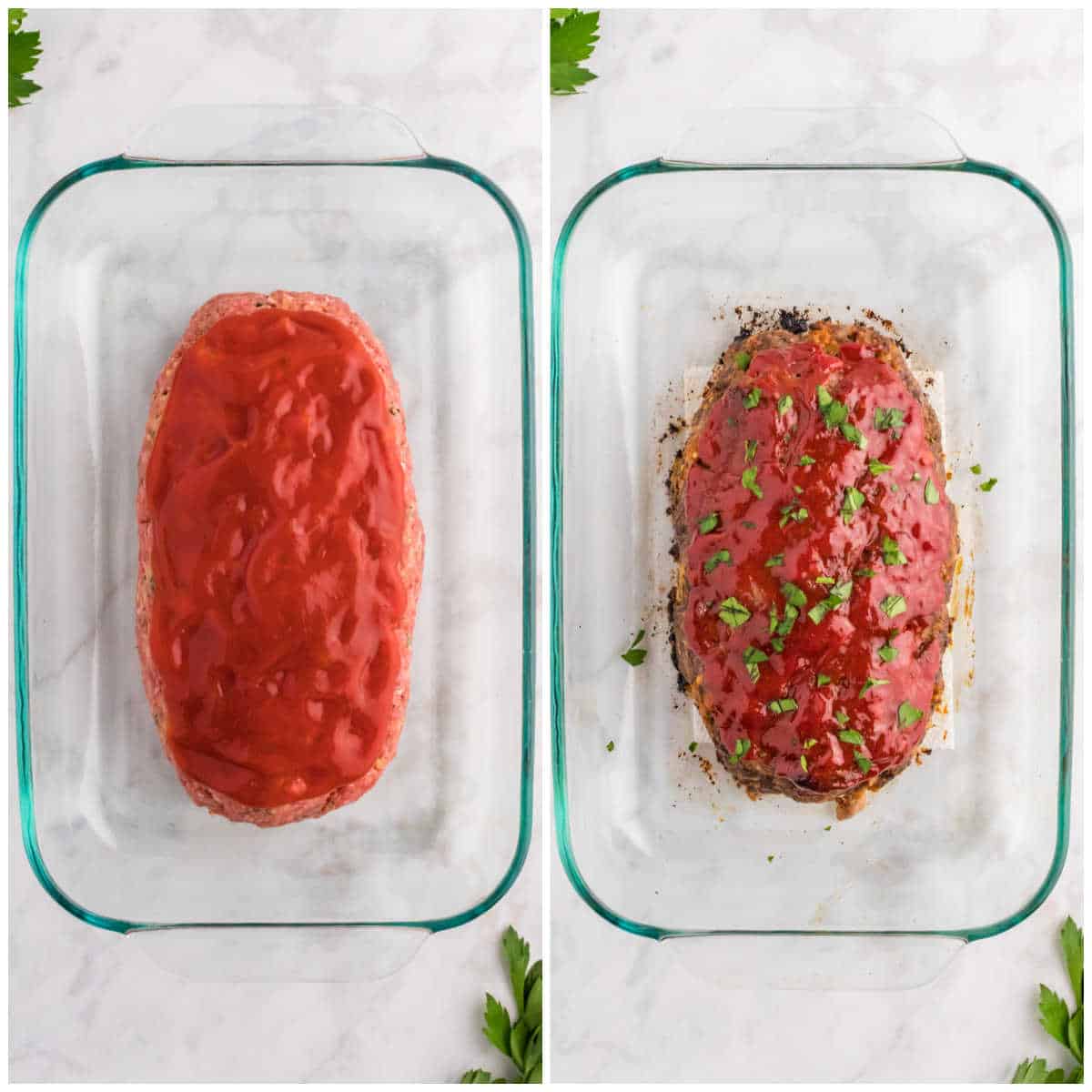 Steps to make meatloaf.