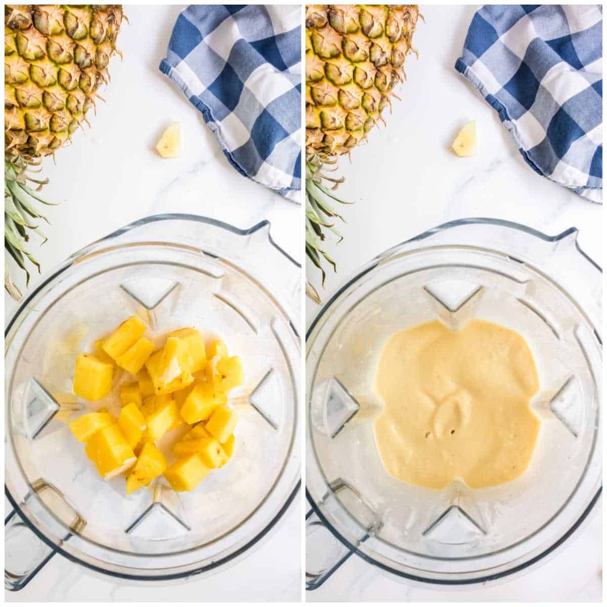 Steps to make pineapple ice cream.