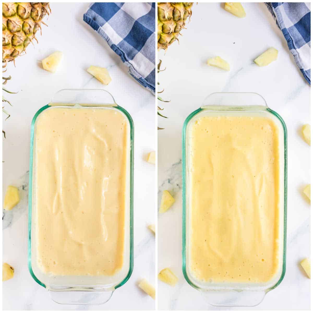 Steps to make pineapple ice cream.