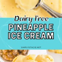Pineapple ice cream collage pin.