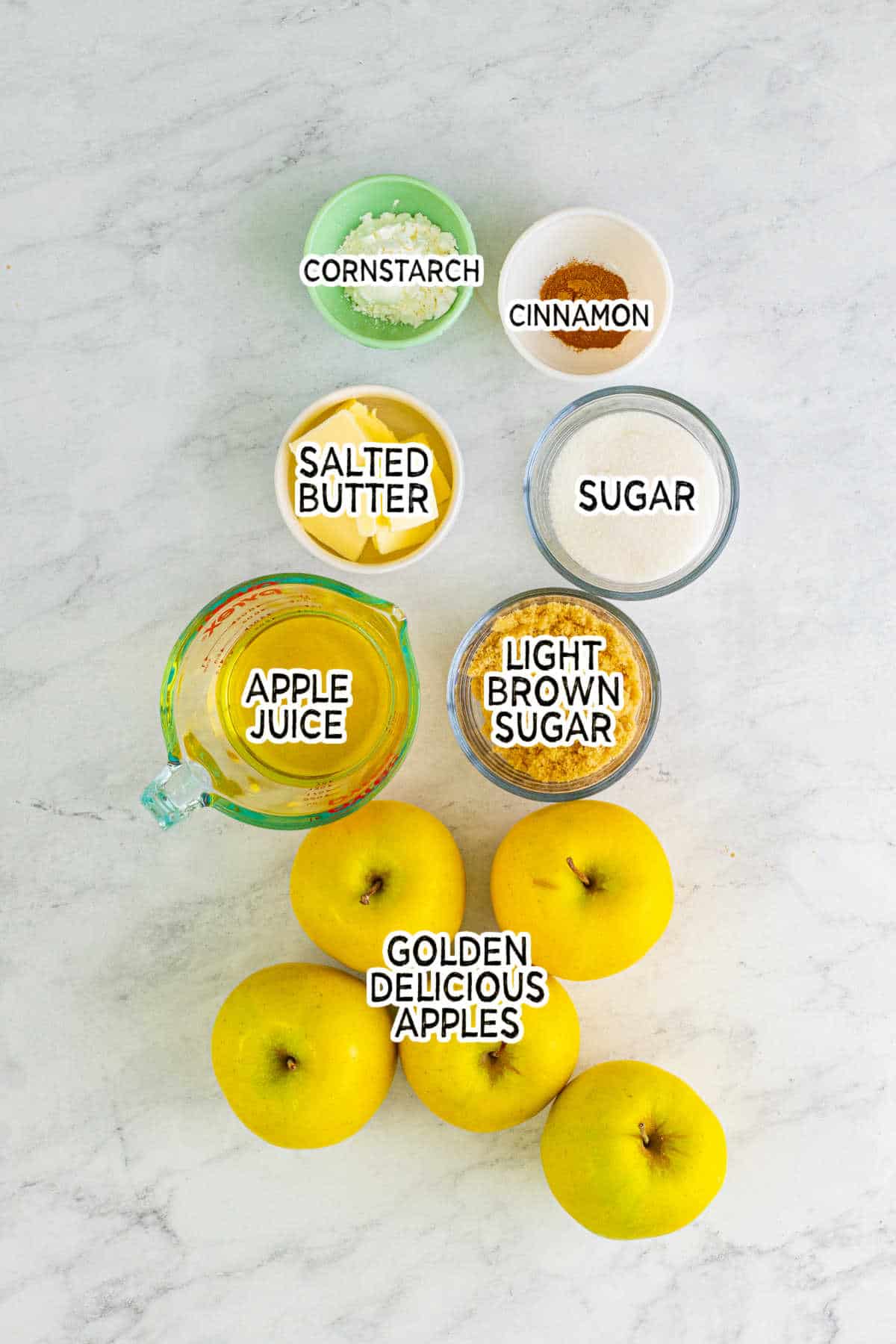 Ingredients to make copycat Cracker Barrel Fried Apples.