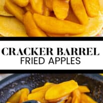 Cracker barrel fried apples collage pin.