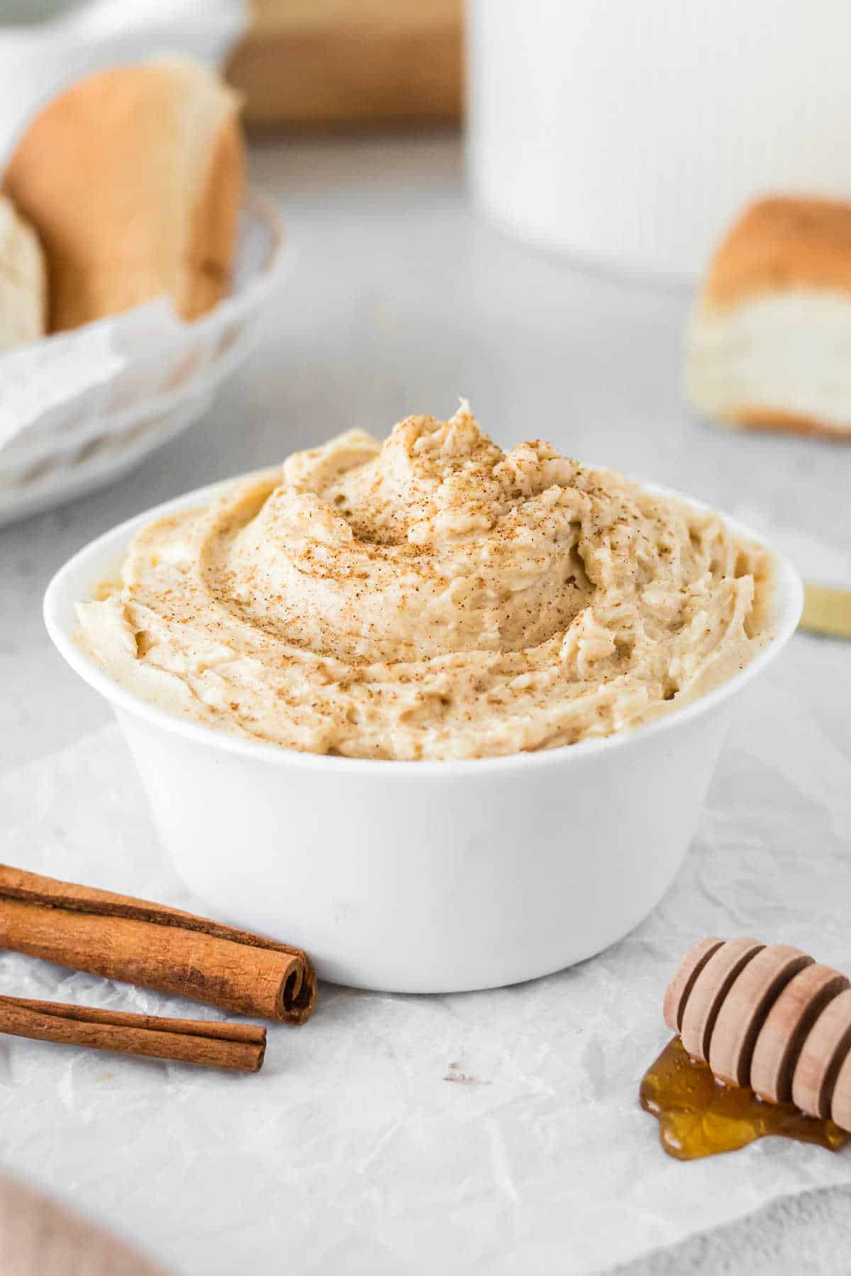 A bowl of copycat Texas Roadhouse Cinnamon Butter.