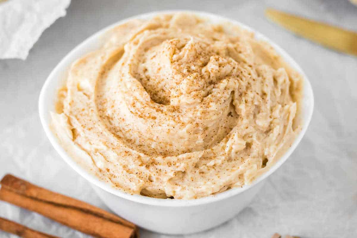 A bowl of copycat Texas Roadhouse cinnamon butter.