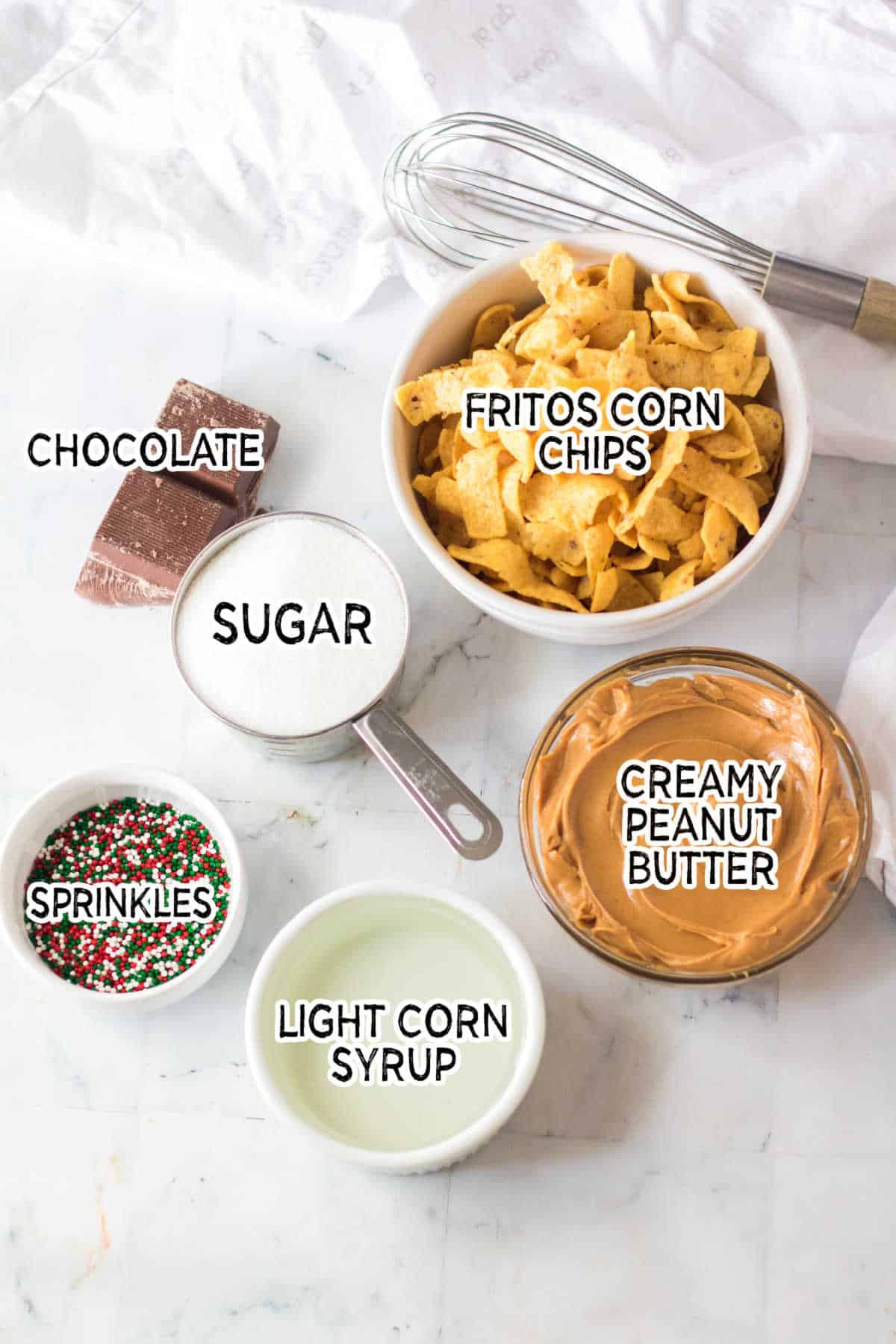 Ingredients to make Frito Candy.