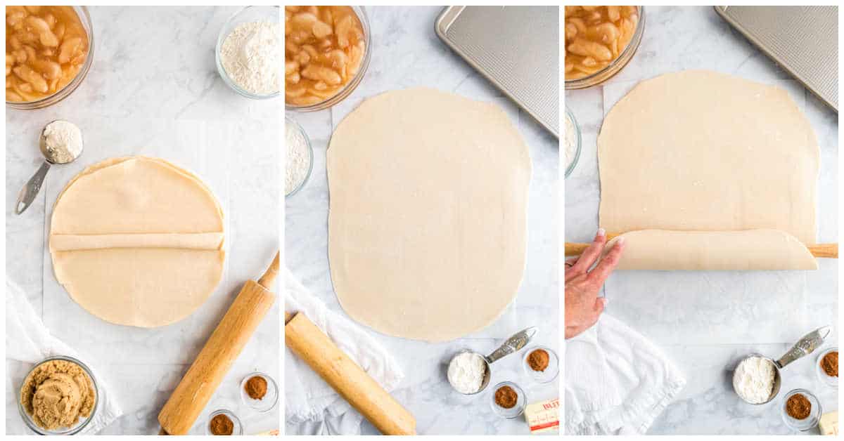 Steps to make apple slab pie.