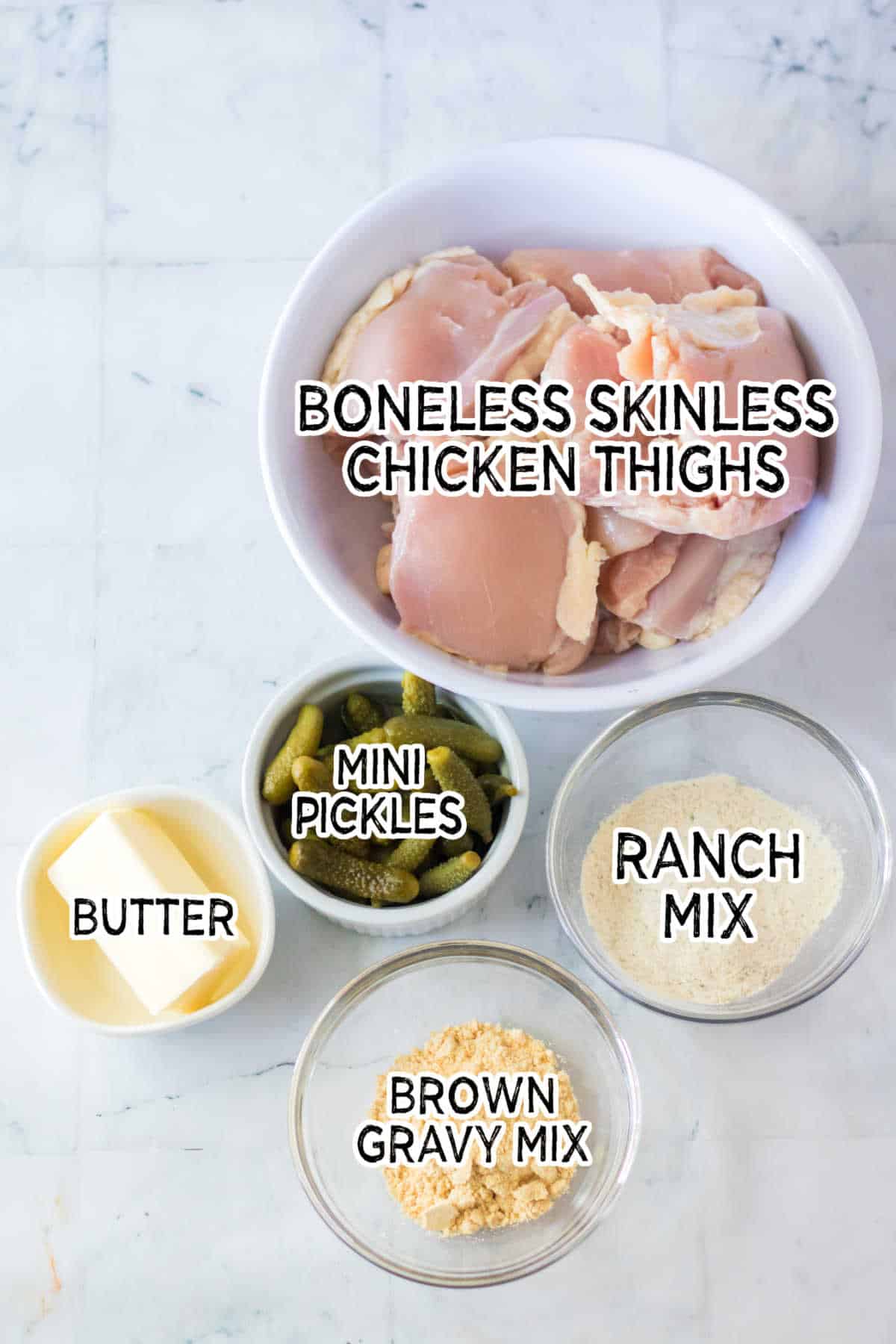 Ingredients to make pickle chicken.