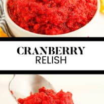 Cranberry relish collage pin.
