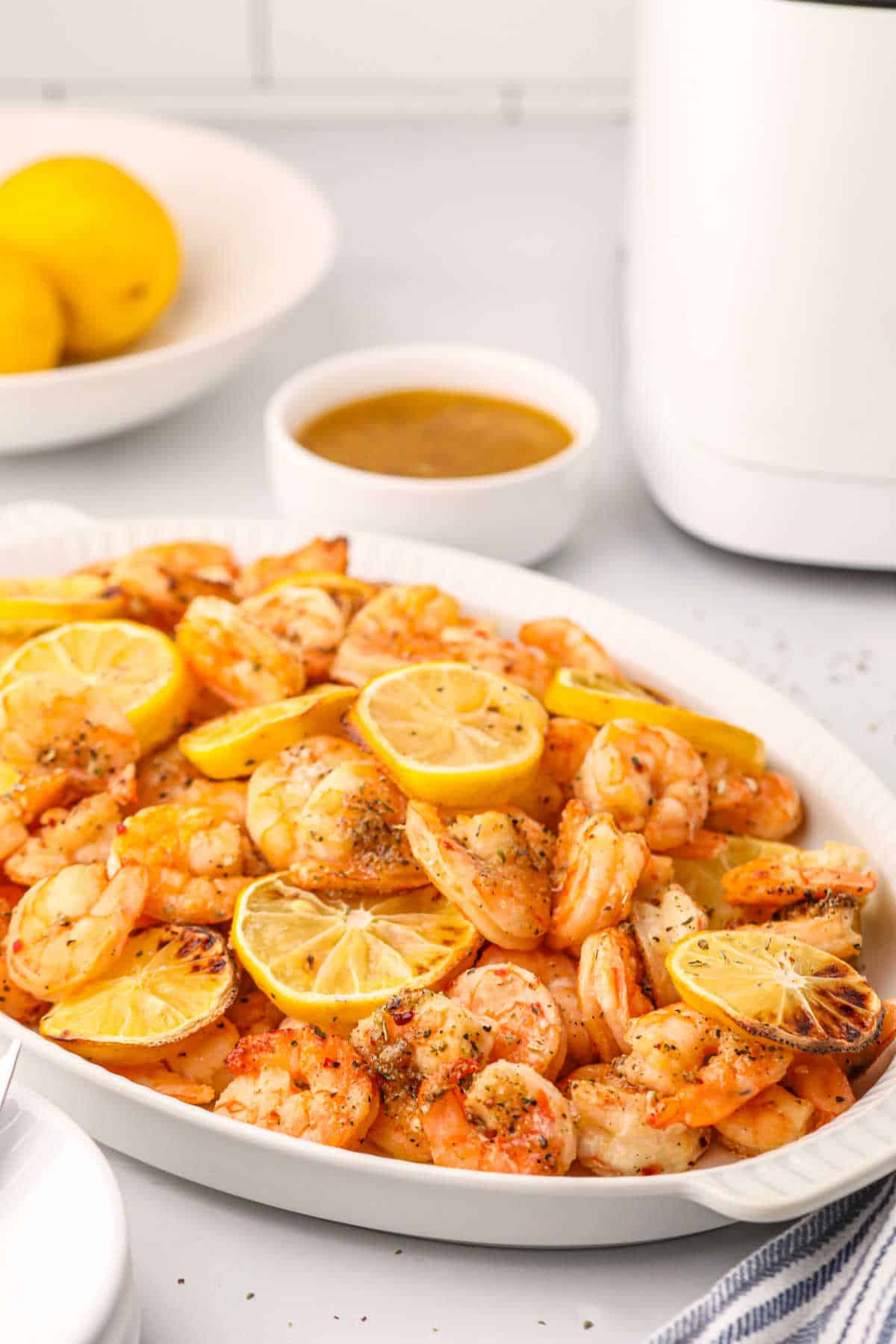 Air fryer shrimp on a platter.