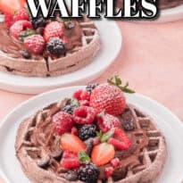 Chocolate Waffles pin image.