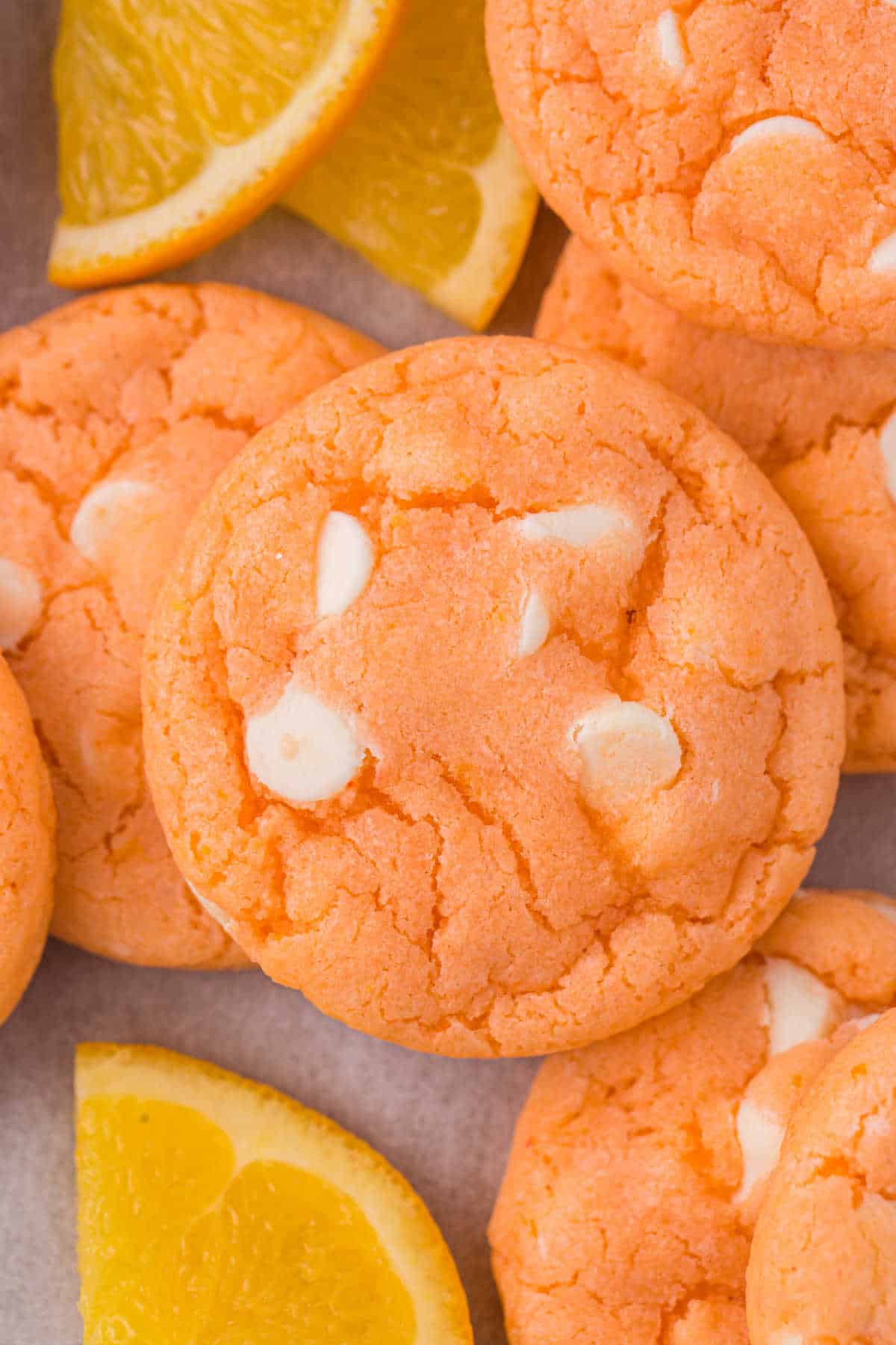 A pile of orange creamsicle cookies.