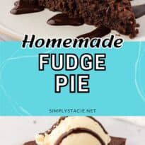 Fudge pie collage pin.