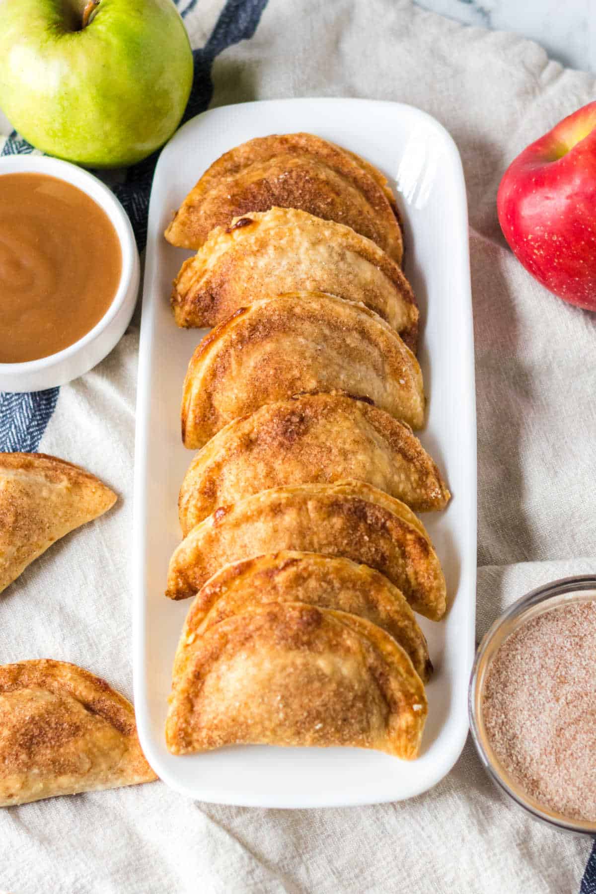 Caramel Apple Empanadas on a platter.