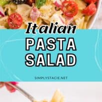 Italian Pasta Salad pin collage image.