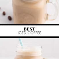 Iced coffee collage image.