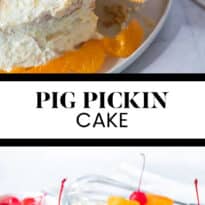 Pig pickin cake pin collage.