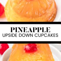 Pineapple upside down cake pin collage.