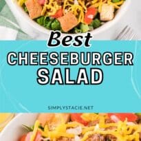 Cheeseburger salad pin image.
