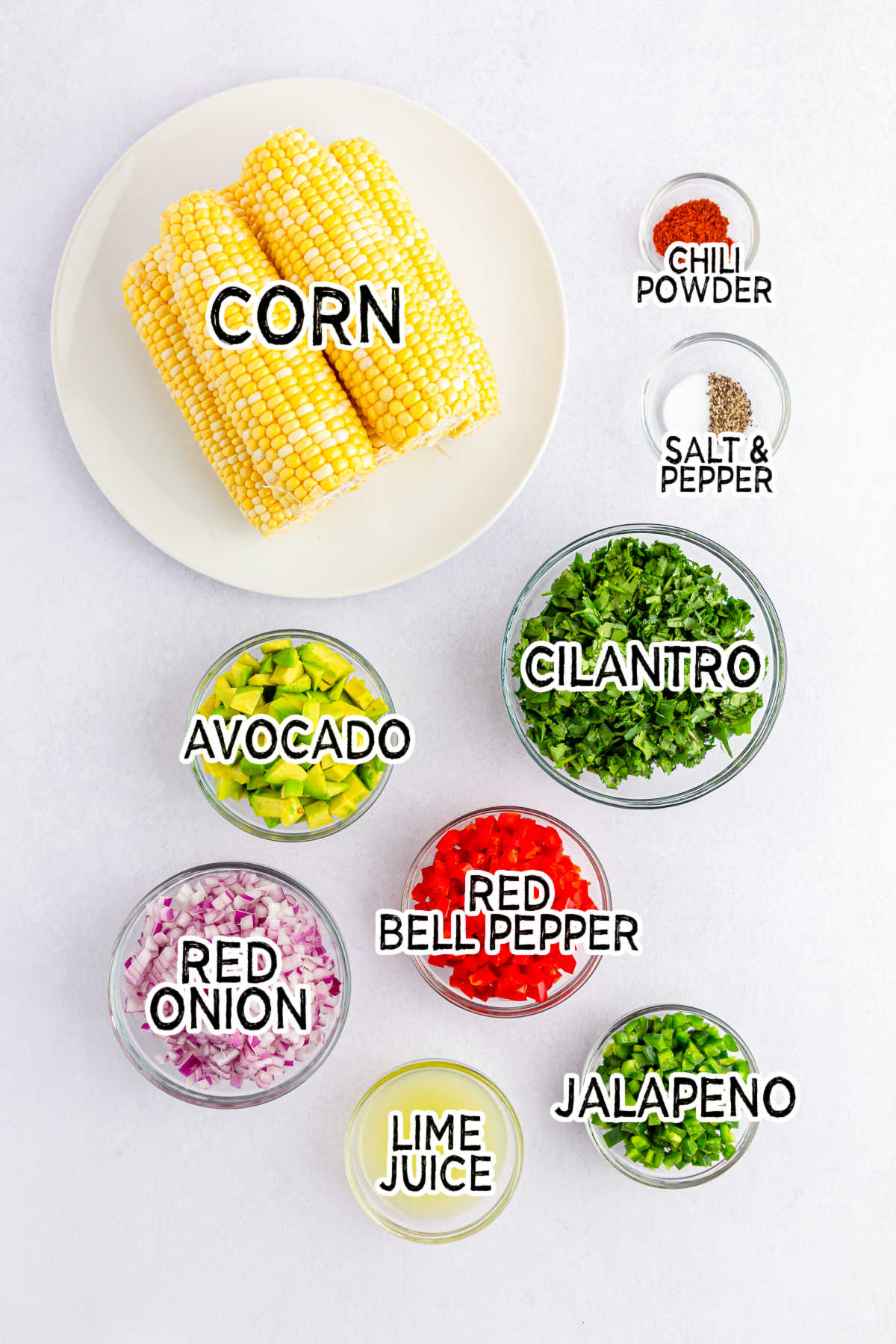 Ingredients to make corn salsa.