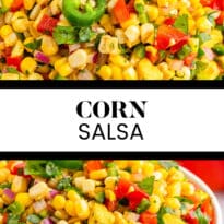 Corn salsa pin collage.