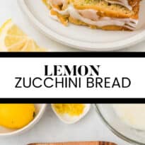 Lemon zucchini bread pin image.
