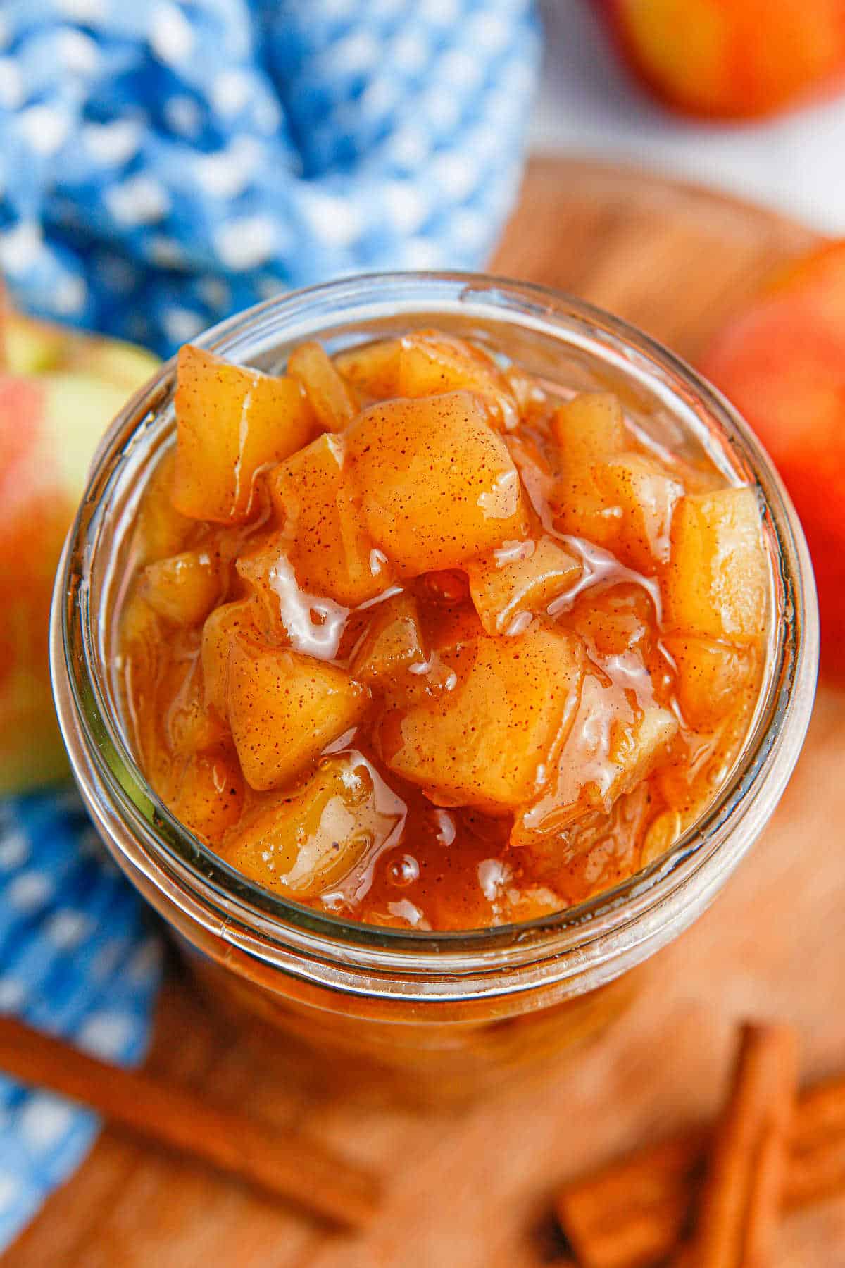 Apple compote in a jar.