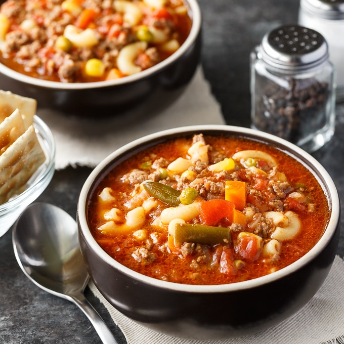 Bowl of busy day soup.