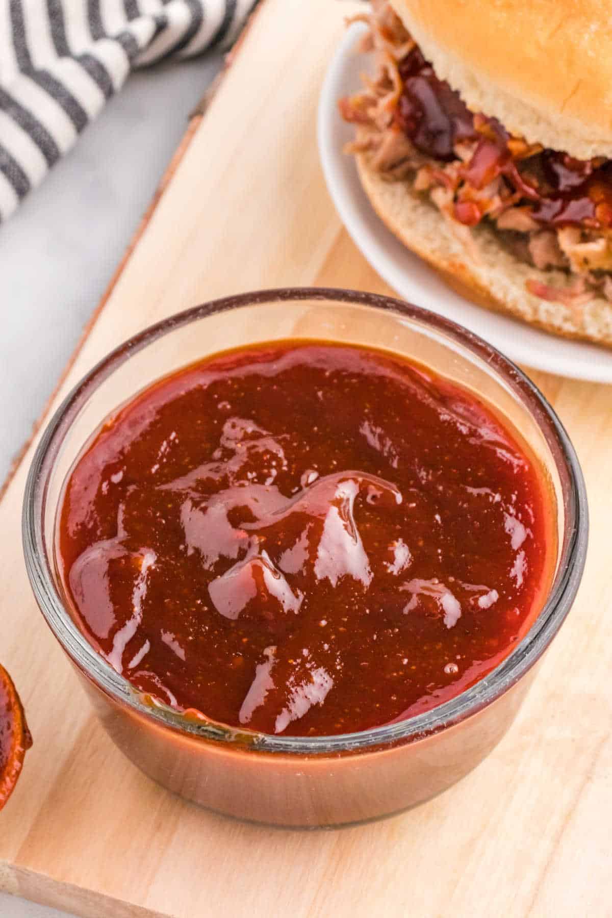 A bowl of homemade bbq sauce.