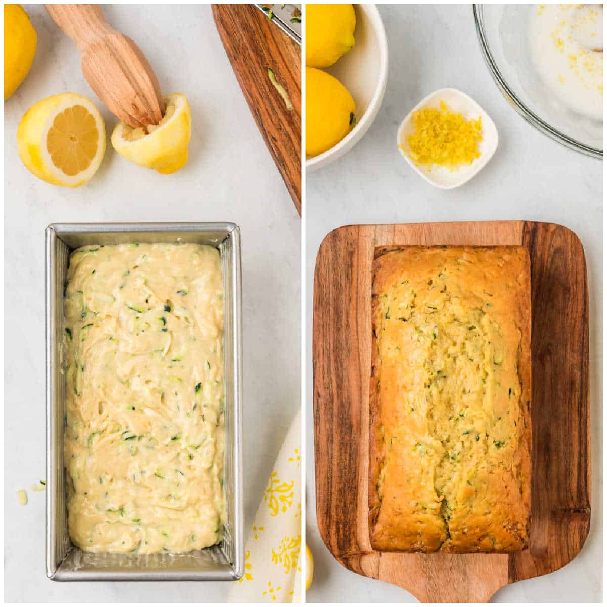 Steps to make lemon zucchini bread.