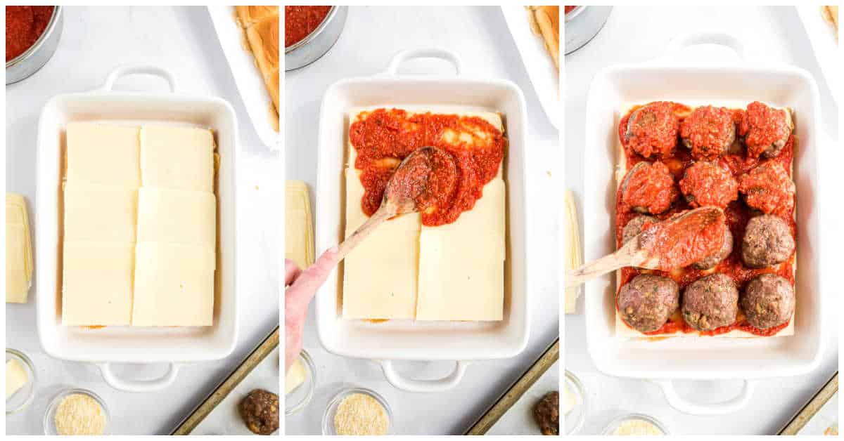 Steps to make meatball sliders.