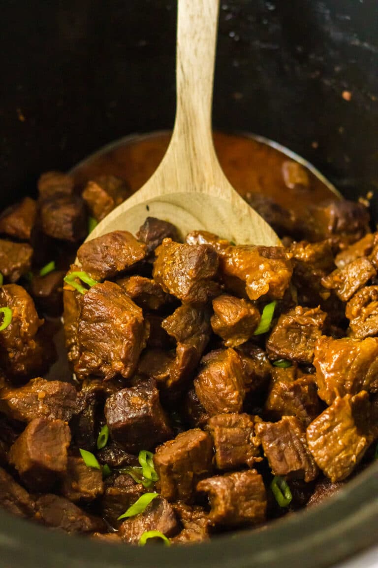 Slow Cooker Honey Bourbon Steak Bites