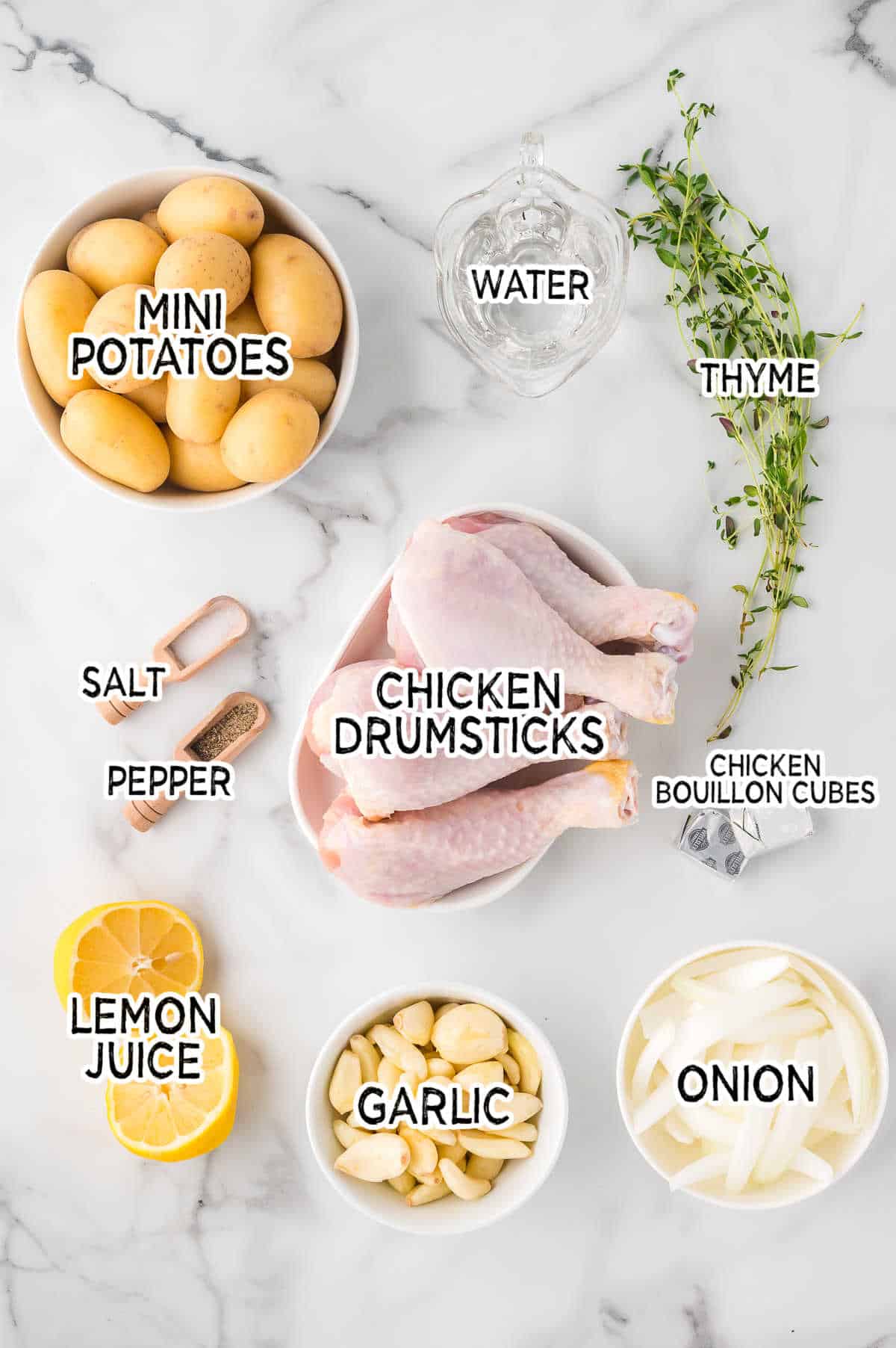 Ingredients to make slow cooker 40 clove garlic chicken.