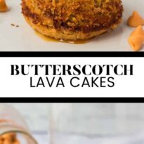 Butterscotch lava cakes long collage.