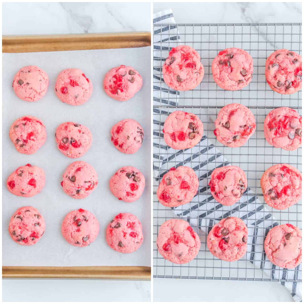 Steps to make cherry cookies.