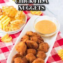 Copycat Chick Fil A Nuggets pin image.