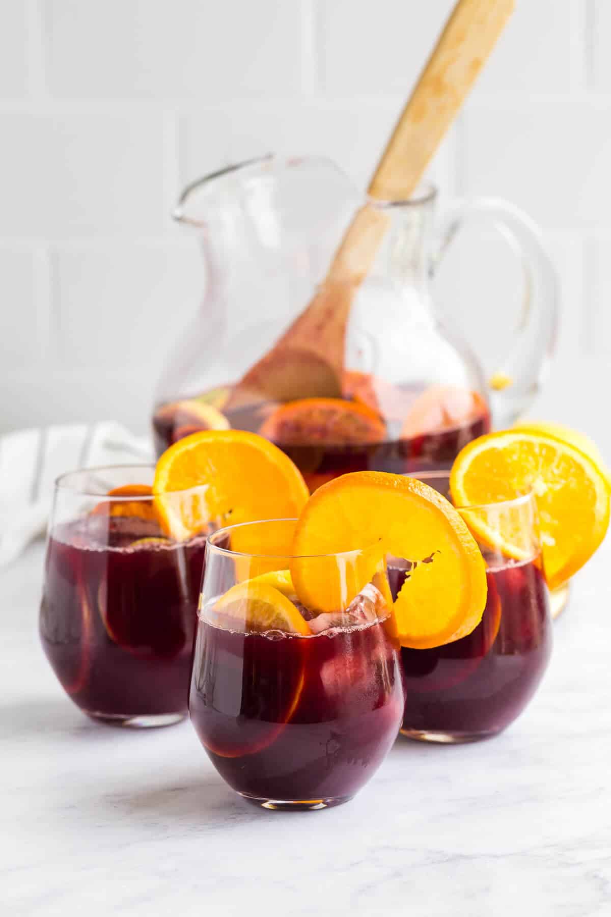 Glasses of sangria.