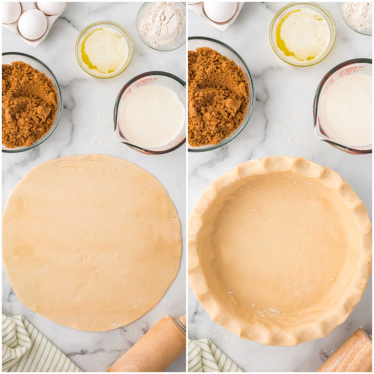 Steps to make sugar pie.