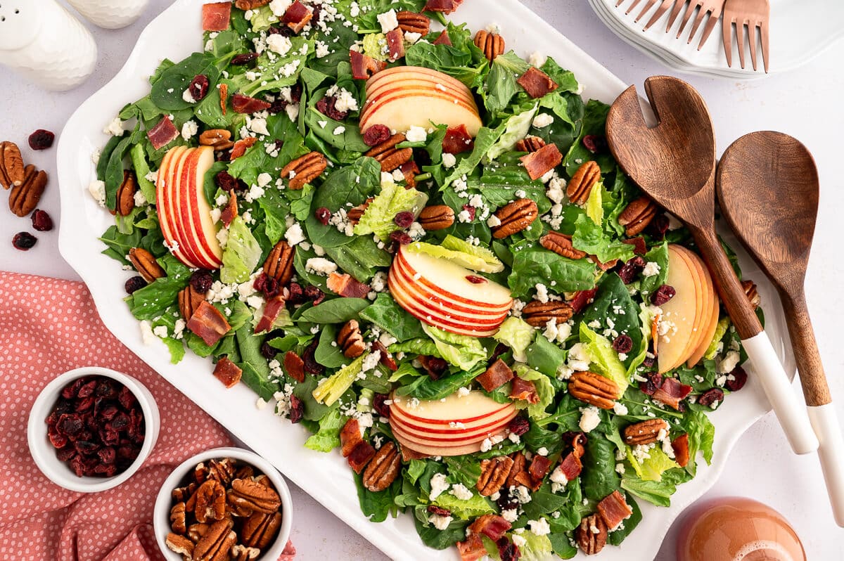 Fall salad on a platter.