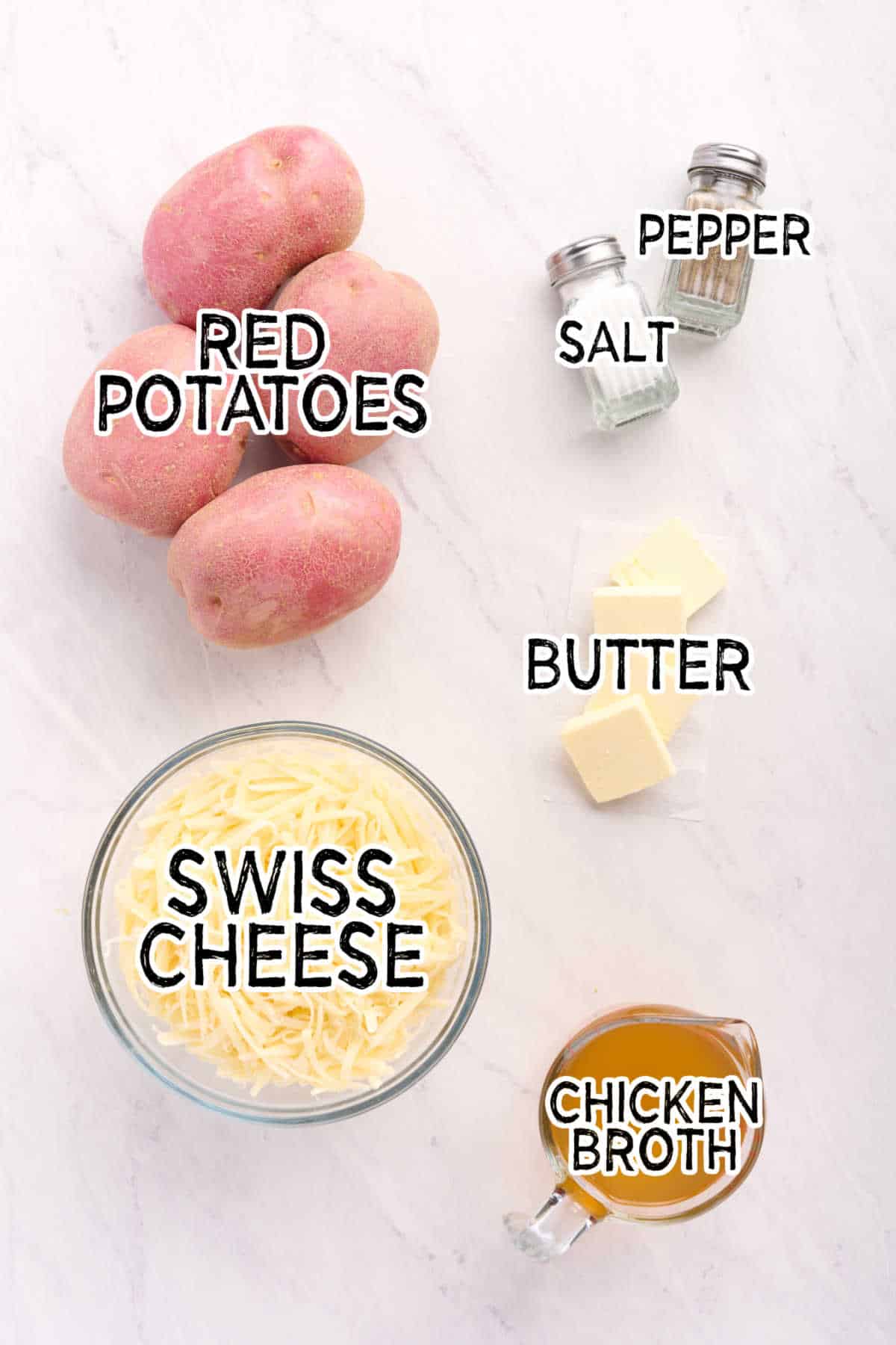 Swiss Potatoes ingredients.