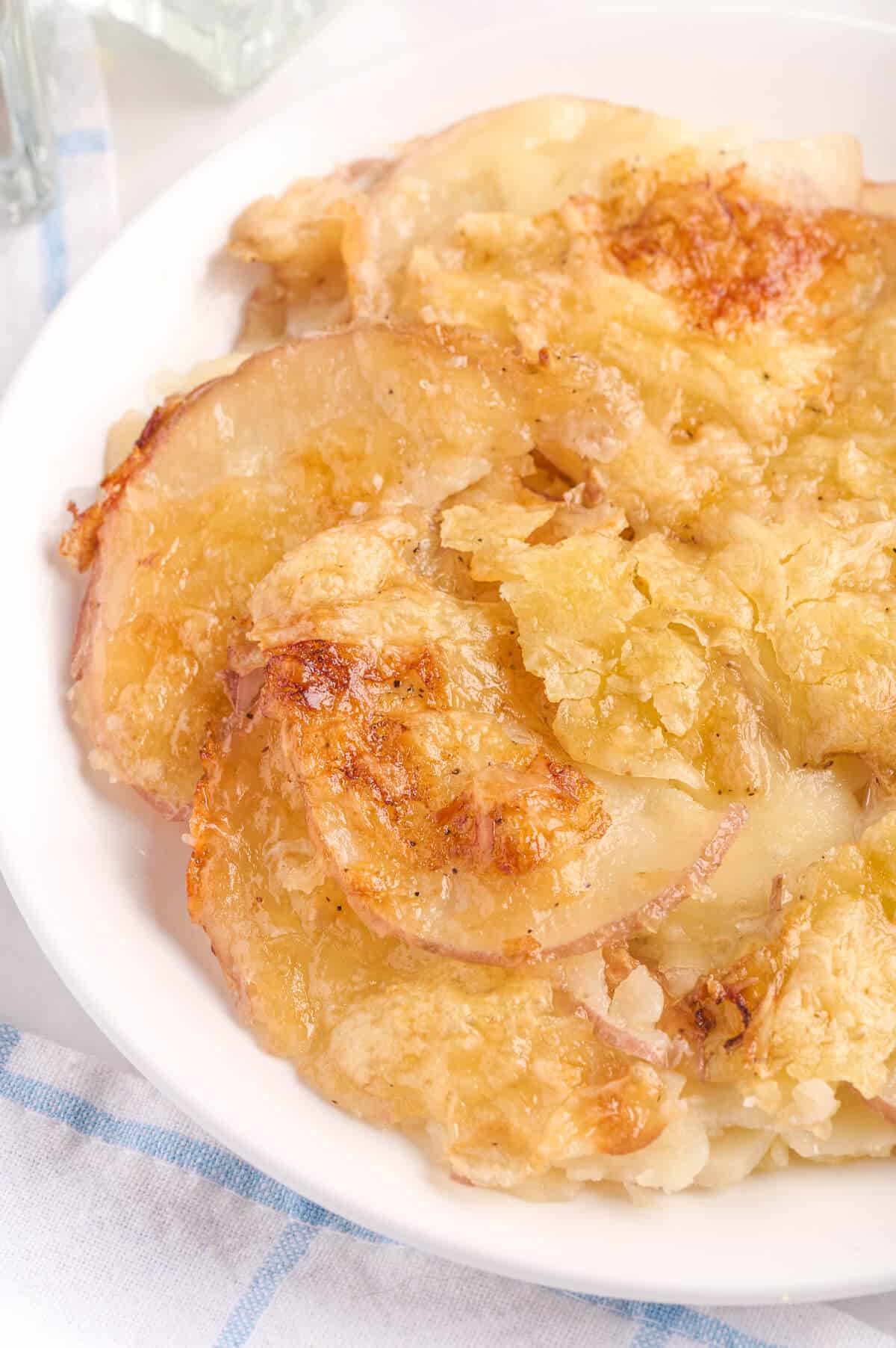 Swiss potatoes served on a plate.